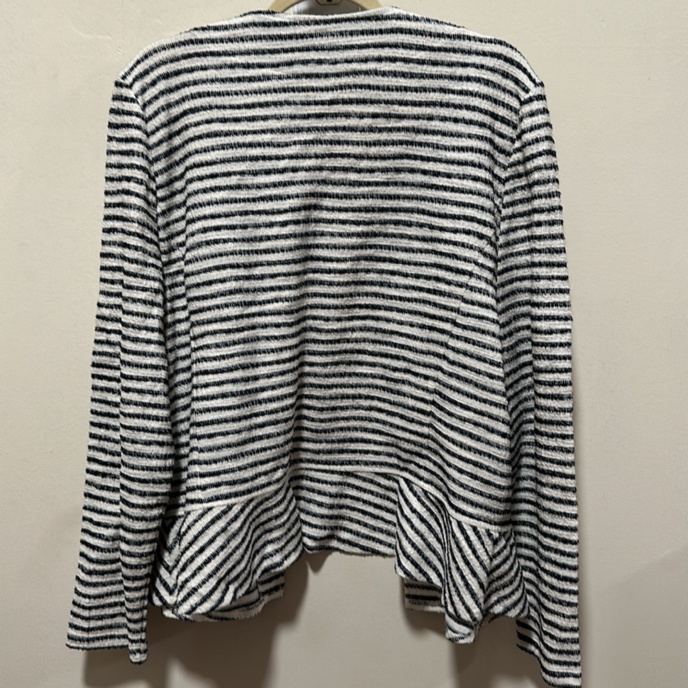 Loft White & Navy Ruffle Jacket - Picture 4 of 5